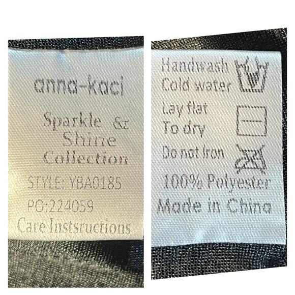 Anna-Kaci Sequin Jacket Cardigan Medium Black Open Front Bling Gala Sparkle NEW! - Picture 12 of 14